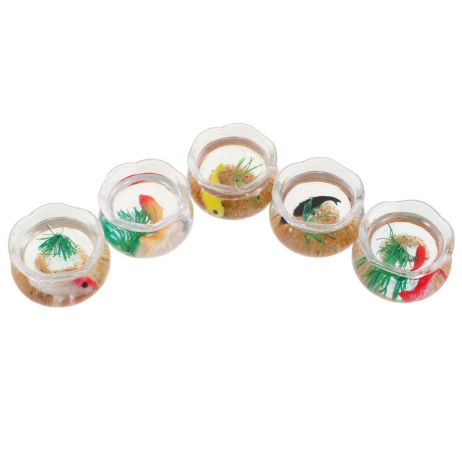 Aquarium Plants - 5개입 미니 물고기 어항, 사실적인 코이
