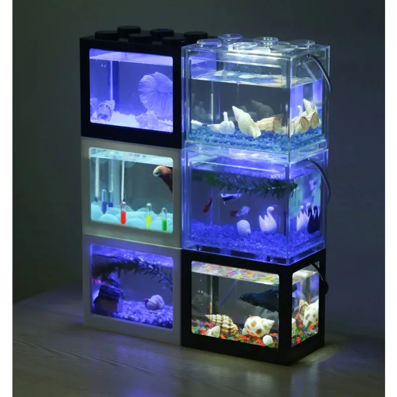 1L USB LED 데스크탑 미니 수족관 물고기 탱크  - Betta Fish Tank 리뷰 및 가격