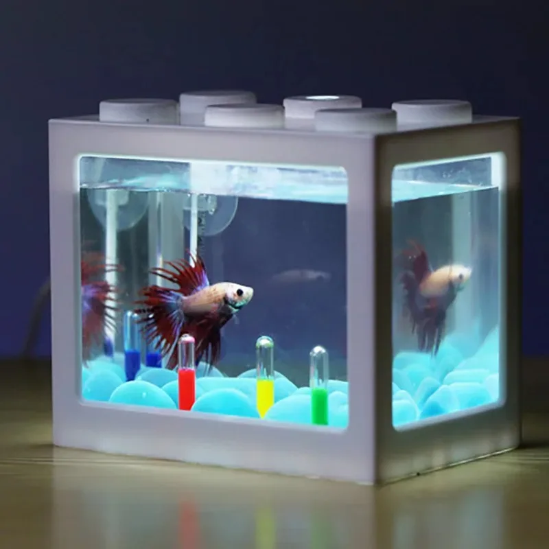 1L USB LED 데스크탑 미니 수족관 물고기 탱크  - Betta Fish Tank 리뷰 및 가격